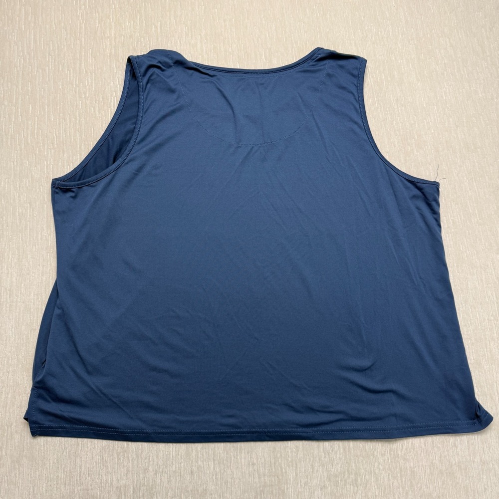 Muk Luks Wear Your Way Offline Tank Womens 3X Blue Stretch Round Neck Side Slit - Picture 8 of 10